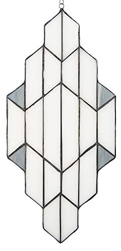 Clayre & Eef LumiLamp 5LL-6120 Tiffany-Fensterbild 23x1x50 cm Weiß/Grau