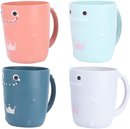 4PC gobelets Brosse à Dents pour Enfants Tasse de brossage de la Bouche en Plastique gobelet de Salle de Bain Tasses à Boire Tasses à Brosse à Dents pour Tout-Petits Enfants (Couleur Mixte)