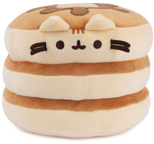 GUND Pusheen the Cat Pancake Squisheen Plush, Squishy Toy Stuffed Animal for Ages 8 and Up, Brown, 6”