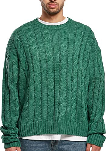 Urban Classics Herren Boxy Sweater Sweatshirt, Green, 3XL