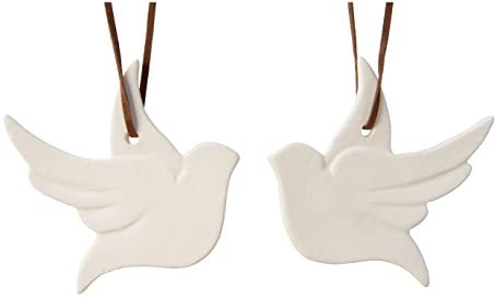 Christbaumschmuck Porzellan Taube 1 Stück Sortiert 8cm Weihnachtskugeln Vögel weiß