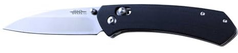 Coltello da tasca con cuscinetti JKR10012, manico e lama in G10 nero de Acciaio D2 dede 8,5 cm, lunghezza totale de 20 cm per attività di caccia, pesca ed escursionismo