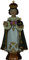 ÖLBAUM Jesuskind Statue, Prager Jesulein, Child-Jesus mit Mantel blau-Weiss, in klassisch-schlichtem Gewand, 12 cm groß, Replik nach dem Original in Prag, Heiligenfiguren HANDBEMALT, Prager Jesulein