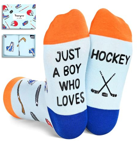 HAPPYPOP Birthday Gift Ideas for Boys - Hockey Socks for Kids, Ice Hockey Gifts for Young Boys