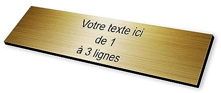 Plaque gravée Boite aux Lettres autocollante 10x2,5cm STANDARD personnalisable - 1 à 3 lignes sans frais supplémentaires or brossé