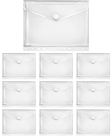 VELOFLEX A534510 - Dokumentenhülle Crystal, 10 Stück, DIN A5, Dokumententasche mit Klettverschluss, PP, transparent