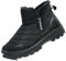 Stivali da Neve Scarpe Uomo Invernali Stivaletti Cerniera Outdoor Impermeabili Foderato in Pelliccia Caldi Impermeabile Scarponi Trekking Scarpe Comodo Nero 42EU