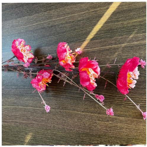 Ttiy Fiori artificiali di azalea finto rododendro, bouquet di fiori finti creativi, composizioni floreali, centrotavola per la decorazione della casa, 5 pezzi (roserato)