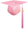 GraduationMall Glänzend Doktorhut Erwachsene Abschluss Hut 2024 Jahreszahl Anhänger Quaste für die Abschlussfeier der High School Bachelor Hut Rosa