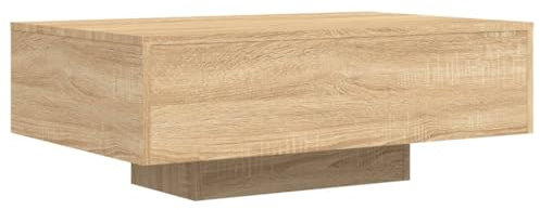 vidaXL Mesa de Centro con Luces LED Roble Sonoma 85x55x31 cm