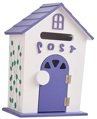 Colcolo Holz-Briefkasten, Kindergarten-Briefkasten, Außenkasten, Mehrzweck-Gartendekoration, draußen, 22 x 12 x 32 cm, lila