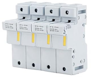 IONQXIDLD Sicherungshalter rt18-125AM Keramik-Sicherungskern Messingteile 1P2P3P4P Niederspannungs-Sicherungssockel (Color : RT18 125 Brass, Size : 4P 38)