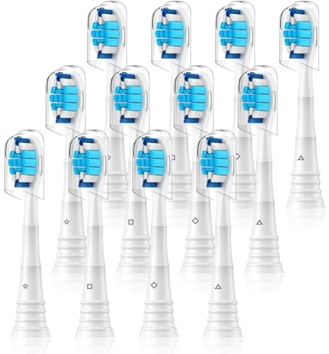 Sulkiwe Ersatzbürsten Kompatibel mit Philips Sonicare Elektrische Zahnbürste, Aufsätze passend für Philips Sonicare 4500 4300 7300 2000 3100 9000 5100 (Weiß, 12 stück)