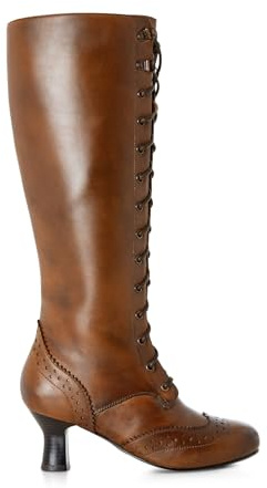 Joe Browns Damen Brogue Detail Leather Lace Up Long Knee High Boots Kniehohe Stiefel