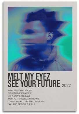 NUSLNG Denzel Curry Album Melt My Eyez See Your Future, Poster, Kunst-Cover, Raumdekoration, ästhetische Schlafzimmerdekoration, Leinwandposter für Schlafzimmer, 30 x 45 cm, ungerahmter Stil