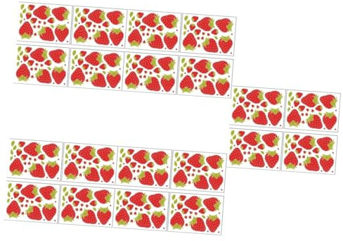 OSALADI 20blätter Abnehmbare Erdbeeren Wandsticker Für Kinderzimmer Kreative Wanddekoration Für Wohnräume Starke Haftung Einfach Anzubringen Fruchtiges Design