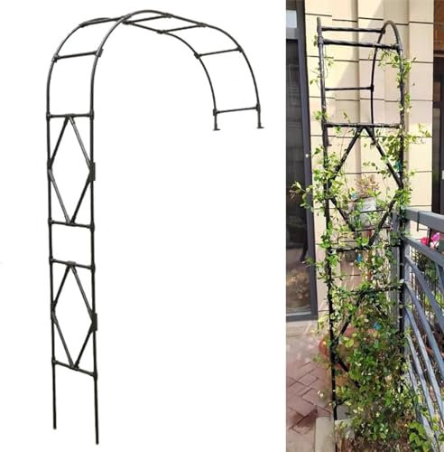 Halbbogen an der Wand, Rosenbogen aus Metall, Gartenbogen, Spalier für Kletterpflanzen, Rosen, Reben, Gartenlaube, Torbogen für Rasen, Hof, Terrasse
