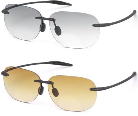 PEEPAI Rahmenlose Bifokale Lesebrille Anti UV Blaues Licht UV Schutz Gegen Blaues Licht Ultra Licht Brille Für Männer Frauen