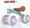 Kinder Laufrad ab 1 Jahr,Farbige Beleuchtung Balance Lauflernrad Spielzeug mit 4 Räder für 10-24 Monate Baby, Erst Rutschrad Fahrrad für Jungen Mädchen als Geschenke,Grün