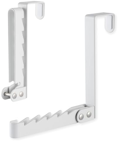 Door Hanger with 5 Grooves Metal Drying Rack Hook for Clothes, Towel, Coat and Bags - Foldable