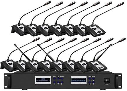 Sistema per conferenze DDS6800 15 Kit di discussione digitale con 15 microfoni Microfono per sala conferenze con 1 microfono presidente 14 microfoni per delegati, unità di discussione per un massimo
