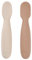 BÉABA, Lot de 2 cuilleres bebe 1er age, Pré-cuillères en Silicone, Couverts Bébé, Dès 4 Mois, Forme Ergonomique, Textures Différentes, Manche Ergonomique, Pralin/Argile