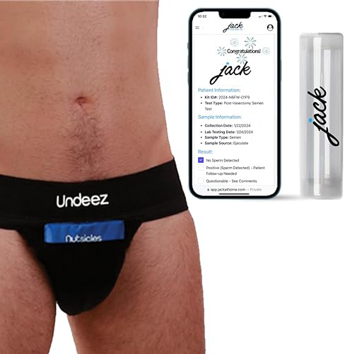 Undeez Vasektomie-Jockstrap-Unterwäsche – mit 2 individuell anpassbaren Kühlakkus und eng anliegendem Jockstrap zur Unterstützung der Hoden und Schmerzlinderung, Schwarz, X-Large