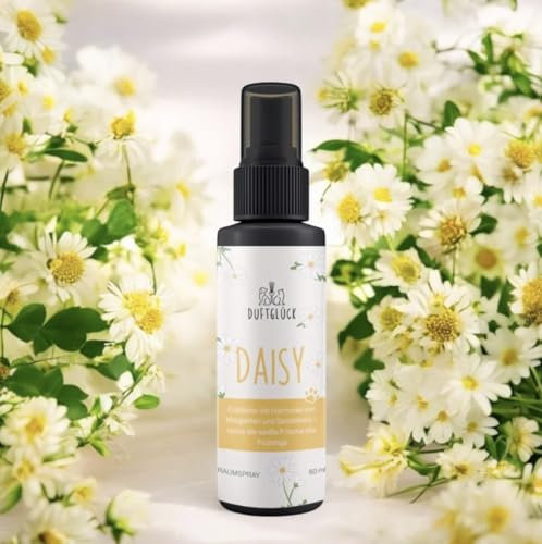 Duftglück Geruchsneutralisierer - Neutralisierungsspray Hunde und Katzen Gerüche I Katzenurin Geruchsentferner I Raumspray gegen Hundegeruch (Margeriten & Sandelholz)