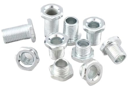 Generisch 10 stücke M10 8/10/13/15/20mm Zahn Rohr Mit Mutter for Lampen Hohl schraube Metall Rohr Zähne Bleaching Gewinde Reparatur Beleuchtung Basis(10pcs M10x20mm)