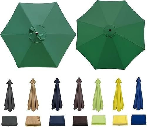 NICEQT Funda de Repuesto for sombrilla de 350 cm y 8 Varillas, Repuesto for toldo de sombrilla for jardín, Patio, Playa, Piscina y Mesa de Mercado.(Green,11.4ft (350cm)/8 Arms)