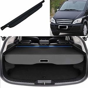 VIPOES Auto Laderaumabdeckung FüR Mercedes-Benz V Class Viano Vito 2010-2015, Einziehbare Heckkoffer Abdeckung Kofferraum Interieurleisten ZubehöR