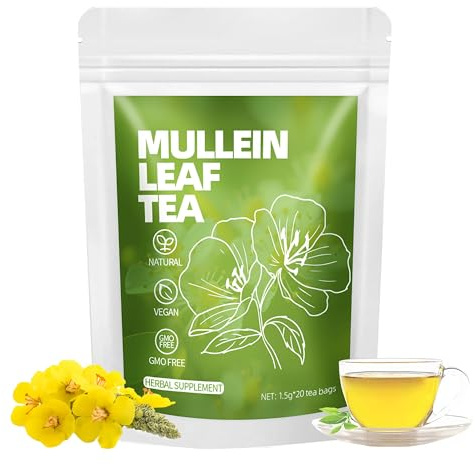 Té de Hojas de Gordolobo, Infusión Natural, Bolsitas de Gordolobo para Limpiar Pulmones, Fortalecer Las Vías Respiratorias y Las Mucosas, Sin Azúcar