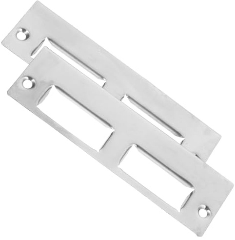 DIKACA 2 Sets Thickened Door Strike Plates for Home Security Compatible with Wooden Locks and Deadbolts Antique Finish Reinforcement Plates with Screws for Internal Doors Easy