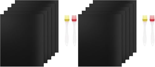 5 unidades Plancha Barbacoa, Papel de Horno Reutilizable Alfombrilla Barbacoa Antiadherente BBQ Mat accesorio para barbacoa de carbón, parrilla eléctrica, horno 40 x 33 cm (Paquete de 2)