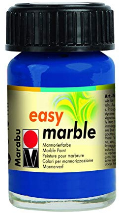Marabu Easy Marble Jar 15ml with Dropper Cap-Dark Ultramarine, Paint