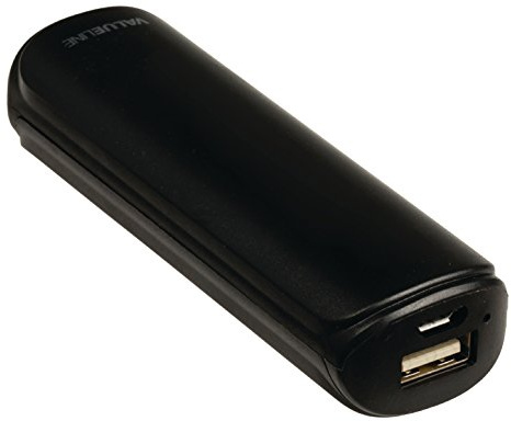 Batterie portable 2 200 mAh, 5 V, 1 A, noire