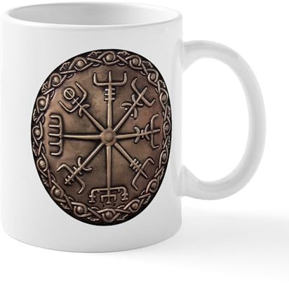 CafePress Brass Vegvisir Viking Compa Mug Mugs 11 oz (325 ml) Ceramic Coffee Mug