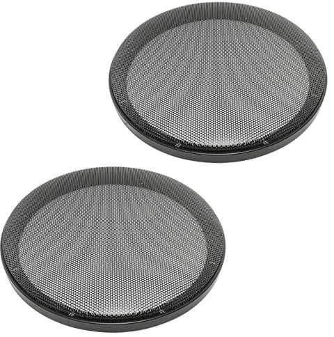 tomzz Audio 2800-003 Lautsprecher Gitter Grill für 200mm Lautsprecher schwarz 2-teilig Kunststoffring mit Metallgitter Satz