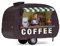 LED beleuchtete Weihnachtsdekoration LED Figur Kaffeewagen Coffee Trailer aus bemaltem Polyresin 13,5x7x9,5 cm