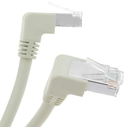 BeMatik - Cable de Red de categoría 6 Cat.6 RJ45 acodado FTP 24AWG LAN de 1 m