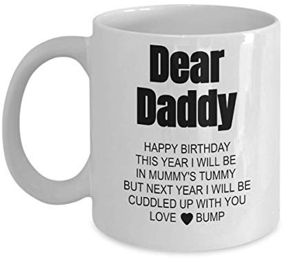 MIPOMALL Happy Birthday, Dad to be Gifts, Birthday Gifts from Bump, to Daddy from Bump, Next Year Ill Cuddle with You, Funny Coffee Mug Tea Cup, Present for Christmas - wm0114