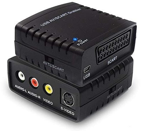 Rybozen Scheda di cattura video Grabber Trasferisce il formato TV Hi8 VHS a DVD,Scart a USB, Registratore audio e video per Windows 7,8,10,11 / Mac OS Convertitore analogico in digitale
