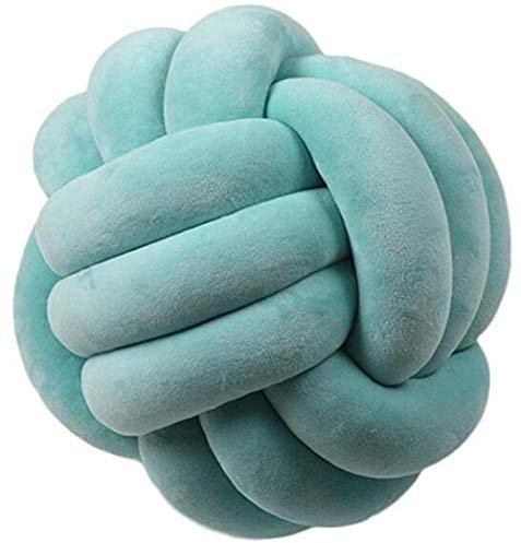 Nicole Knupfer Knot Kopfkissen Knotenkissen Plüsch Kissen Weiche Geknotetes Kissen Knoten Ball Kissen Dekor Bett Zimmer (Grün,20cm Durchmesser)