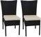 Mendler 2er-Set Poly-Rattan Stuhl HWC-G19, Balkonstuhl Gartenstuhl, stapelbar - schwarz, Kissen Creme