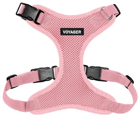 Voyager Step-in Pet Harness - All Weather Mesh, Adjustable Step in Harness for Cats and Dogs by Best Pet Supplies - Pink, M