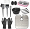 ROOHUA Kit de 16 piezas para teñir el cabello, cuenco para teñir el cabello, agitador de pelo, cepillo de tinte, cubierta de orejas, horquilla, capa para teñir el cabello para herramientas de tinte