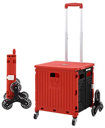 Einkaufskorb mit Rollen Kaufwagen Klappbox Tragbarer Wagen - 35-Liter-Klappwagen, Der Treppen Steigen Kann - Aufbewahrungsbox Mit Teleskopgriff - Aufbewahrungsbox Für Autos Mit 2/4/8 Rädern