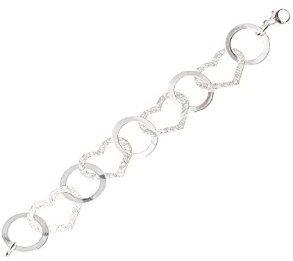 NKlaus Armband 925 Sterlingsilber 20cm Luna Kette Damen Herz Kreis Armkette exquisit 12826