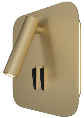 MAYTONI IOS 176 Wandleuchte innen –Wandlampe mit Schwenkspot - Leuchte aus Aluminium - Wohnzimmerlampe, Schlafzimmerlampe, Flurlampe - Matt Gold