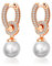 VONSSY Élégantes boucles d'oreilles pendantes en perles hypoallergéniques, sans nickel, légères, à porter au quotidien, en argent sterling 925 (D-Or Rose-Blanc Perle)
